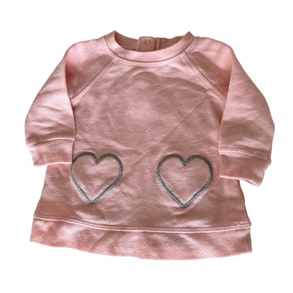 Tucker + Tate Pink Heart Sweatshirt Dress - 3 Months